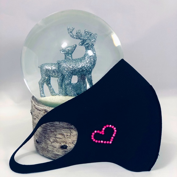 💖NEW Swarovski Crystal Face Mask w/ Heart - Picture 1 of 10